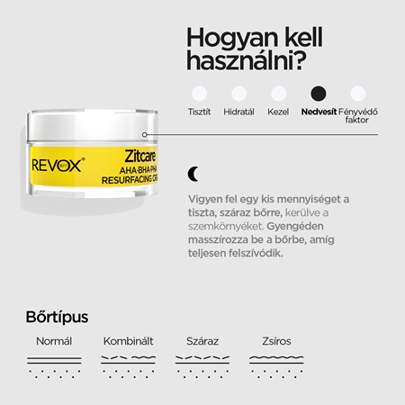Revox B77 Zitcare AHA BHA PHA Resurfacing Cream kisimító éjszakai krém