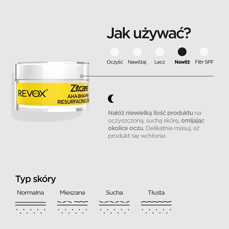 Revox B77 Zitcare AHA BHA PHA Resurfacing Cream wygładzający krem na noc