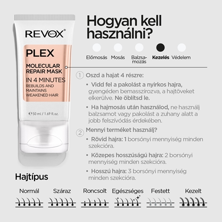 Revox B77 PLEX Molecular Repair Mask öblítést nem igénylő megújító pakolás hajra