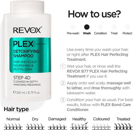 Revox B77 PLEX Detoxifying Shampoo. Step 4D Cleansing Detoxifying Shampoo