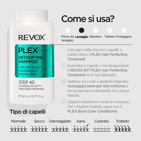 Revox B77 PLEX Detoxifying Shampoo. Step 4D shampoo detergente detossinante