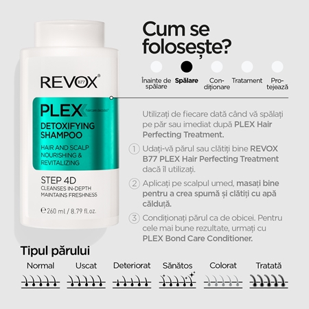 Revox B77 PLEX Detoxifying Shampoo. Step 4D șampon detoxifiant pentru curățare