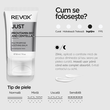 Revox B77 JUST Provitamin B5 and Centella ro balsam hidratant pentru netezirea pielii