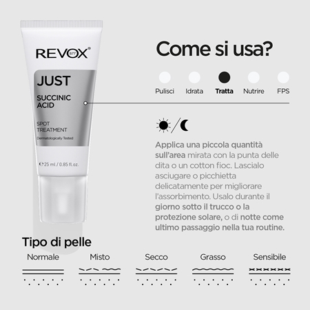 Revox B77 JUST Succinic Acid trattamento localizzato anti-acne
