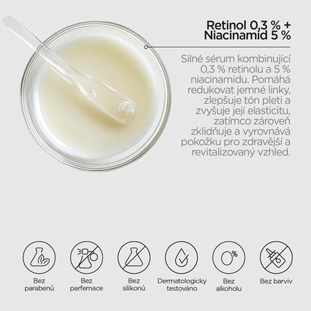 Revox B77 JUST Retinol 0.3% + Niacinamide 5% hydratační vyhlazující emulze proti stárnutí pleti