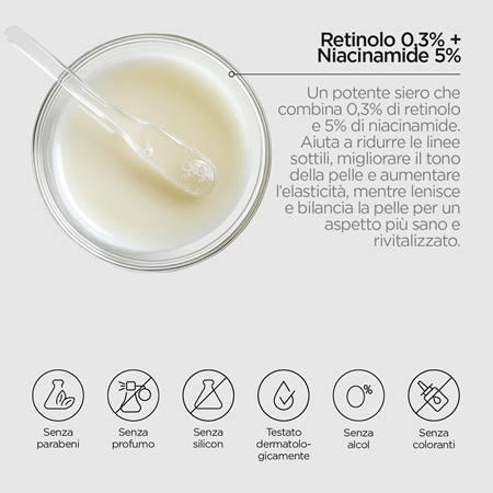 Revox B77 JUST Retinol 0.3% + Niacinamide 5% emulsione lisciante idratante anti-age