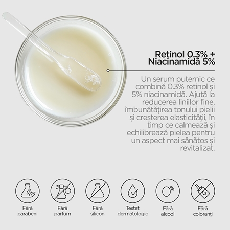 Revox B77 JUST Retinol 0.3% + Niacinamide 5% emulsie hidratanta împotriva îmbătrânirii pielii