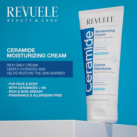 Revuele Ceramide Moisturizing Cream for Dry to Very Dry Skin 200ml