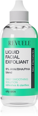 Revuele Liquid Facial Exfoliant 9% AHA/BHA/PHA blend exfoliační peelingové sérum pro mastnou pleť