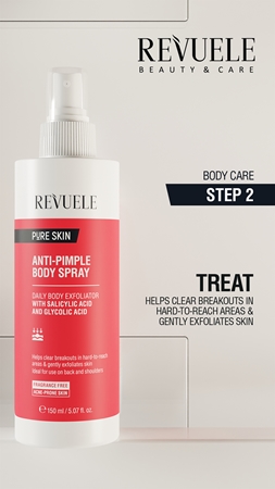 Revuele Pure Skin Anti-Pimple Body Spray to treat acne