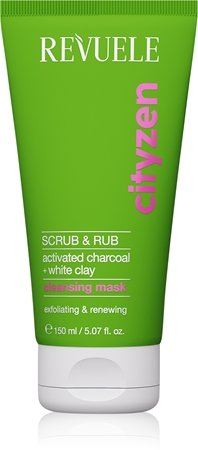 Revuele Cityzen Scrub & Rub tisztító bőrradír arcpakolás aktív szénnel