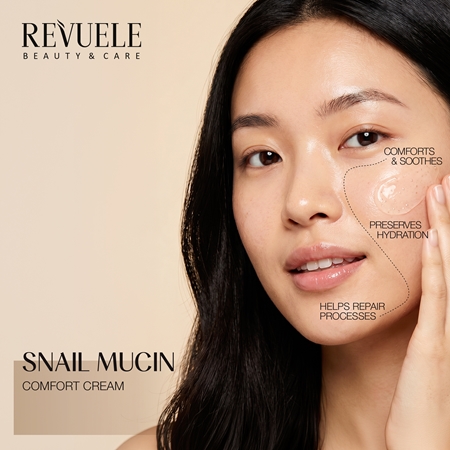 Revuele Snail Mucin Comfort Cream Light Moisturizing Cream with soothing effect