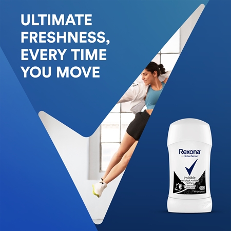 Rexona Invisible Black and White anti-transpirant solide anti-traces blanches et jaunes