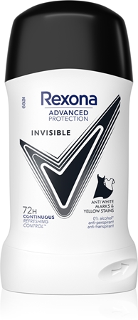 Rexona Advanced Protection Invisible στερεό αντιιδρωτικό για την αντιμετώπιση των λευκών και κίτρινων κηλίδων