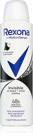 rexona invisible on black + white clothes antyperspirant w sprayu 150 ml     