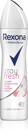 Rexona Stay Fresh White Flowers & Lychee antiperspirant ve spreji 48h