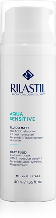 Rilastil Aqua Sensitive ενυδατικό ματ υγρό για ευαίσθητη επιδερμίδα με τάση για ακμή