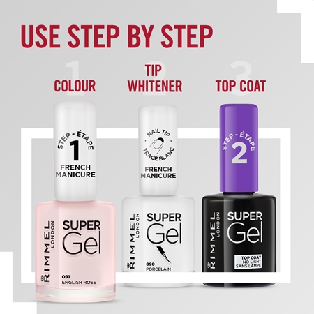 Rimmel Super Gel Step 1 prancūziško manikiūro nagų lakas
