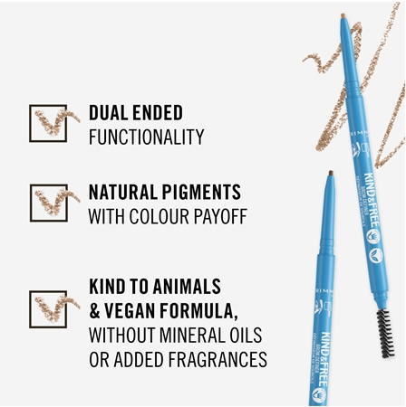 Rimmel Kind & Free Brow Definer creion pentru sprancene cu pensula
