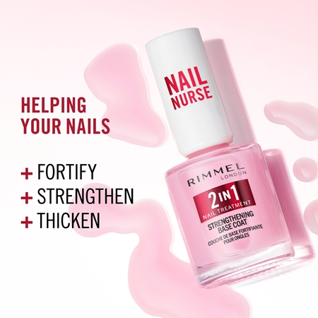 Rimmel Nail Nurse 2-in-1 nagų lako pagrindas standinamojo poveikio