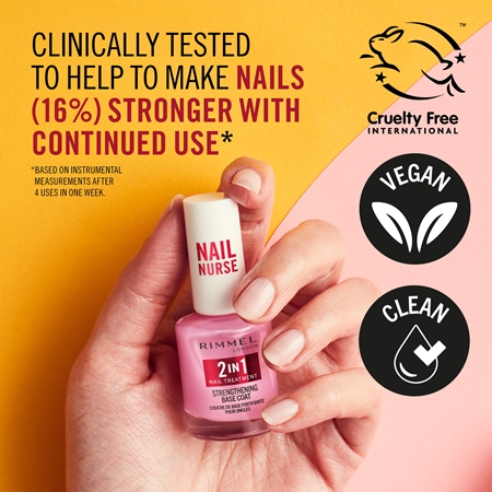 Rimmel Nail Nurse 2-in-1 nagų lako pagrindas standinamojo poveikio