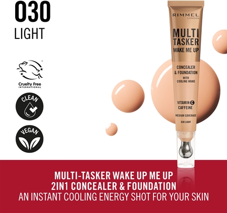 Rimmel Multi-Tasker Wake Me Up грим и коректор за озаряване на лицето