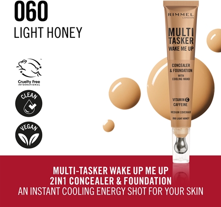 Rimmel Multi-Tasker Wake Me Up puder in korektor za osvetlitev kože
