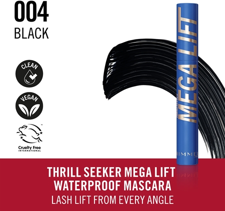 Rimmel Thrill Seeker Mega Lift mascara rezistent la apă pentru curbare și volum