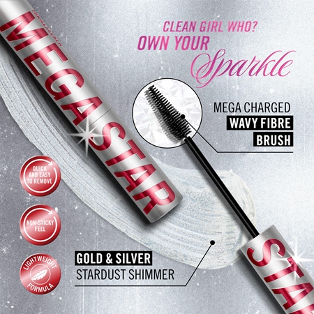 Rimmel Thrill Seeker Mega Star long-lasting mascara with glitter