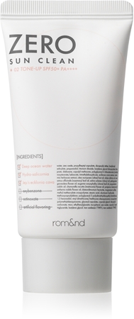 rom&nd Zero Sun Clean gyengéd tonizáló krém hidratáló hatással SPF 50+