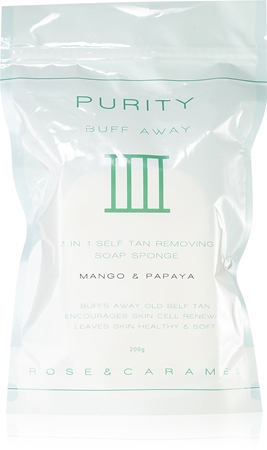 Rose & Caramel Purity kempinė su muilu savaiminio įdegio priemonėms šalinti