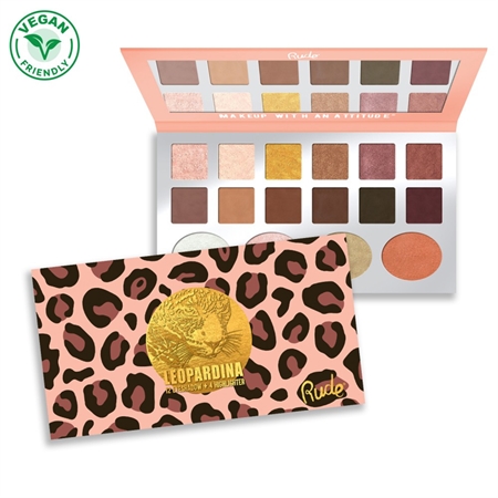 Rude Cosmetics Leopardina paleta osvetljevalcev in senčil za oči