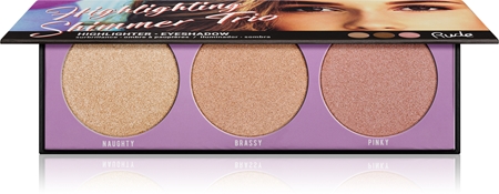 Rude Cosmetics Highlighting Shimmer Trio palette di illuminanti