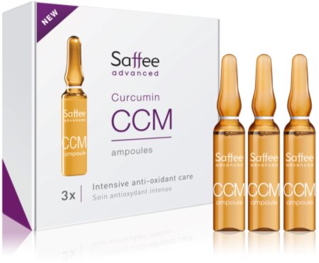 Saffee Advanced Curcumin Ampoules – 3x Intensive Anti-oxidant Care ampola – Pacote inicial de 3 dias com curcumina