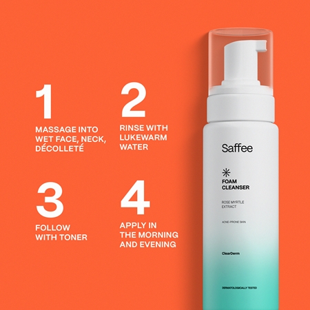 Saffee ClearDerm Foam Cleanser tisztító hab a problémás bőrre