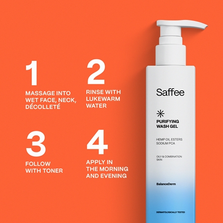 Saffee BalanceDerm Purifying Wash Gel Cleansing Gel for oily and combination skin