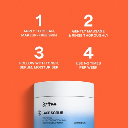 Saffee BalanceDerm Face Scrub piling za obraz za mastno in mešano kožo
