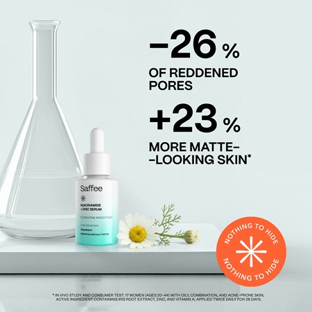 Saffee ClearDerm Niacinamide + Zinc Serum sérum matifiant anti-pores dilatés à la niacinamide et au zinc