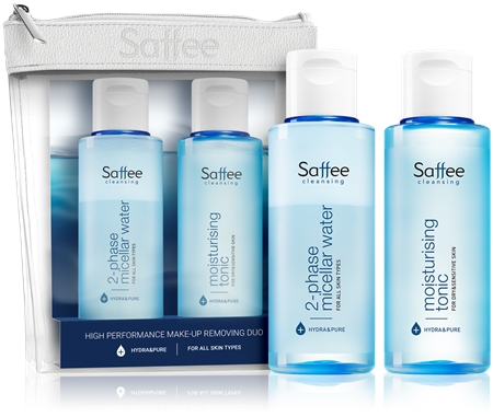 Saffee Cleansing Travel Essentials set Set (for Sensitive and Dry Skin)