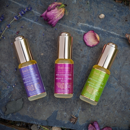Saloos Bio King's Care Argan & Opuntia & Bergamot Nourishing Facial Oil to treat the first signs of skin ageing