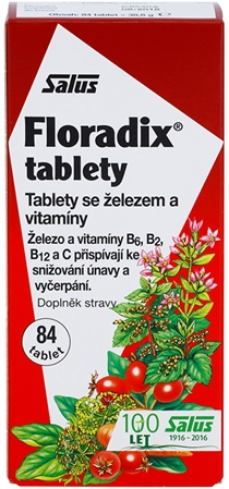 Salus Floradix Železo tablety pro podporu snížení míry únavy a vyčerpání