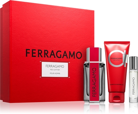 Ferragamo Red Leather lahjasetti miehille