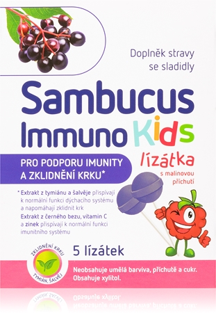 Sambucus Immuno Kids lízanky na podporu imunitného systému