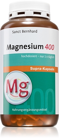 Sanct Bernhard Magnesium 400mg Kapseln zur Unterstützung der Gesundheit des Nervensystems
