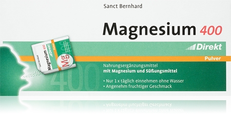 Sanct Bernhard Magnesium 400mg Pulver für orale Lösungen mit hohem Magnesiumanteil