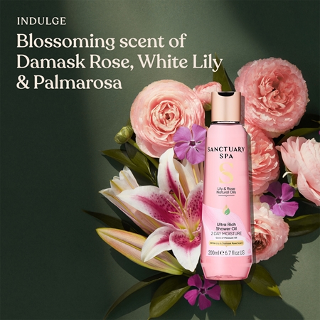 Sanctuary Spa Lily & Rose Natural Oils pflegendes Duschgel
