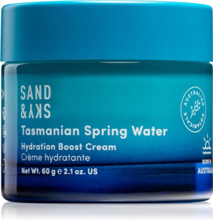 Sand & Sky Tasmanian Spring Water Hydration Boost Cream gyengéd géles krém a bőr intenzív hidratálásához