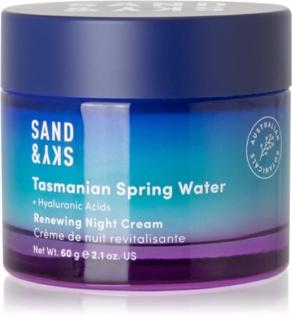 Sand & Sky Tasmanian Spring Water Renewing Night Cream megújító éjszakai krém