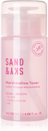 Sand & Sky The Essentials Marshmallow Toner tónico esfoliante suave para pele desgastada