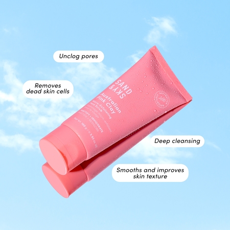 Sand & Sky Australian Pink Clay Micro-Exfoliating Face Scrub mikro-exfoliační čisticí gel na obličej